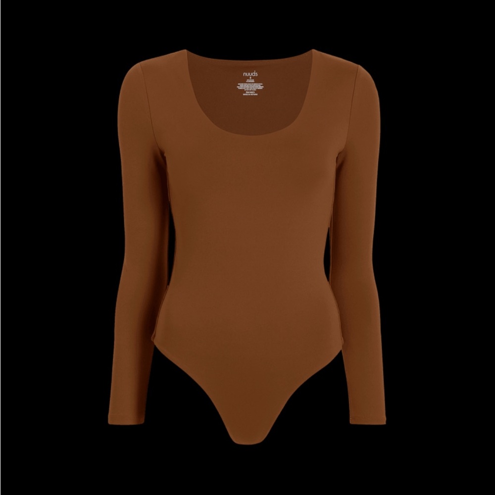 Nuuds chocolate scoop neck body suit